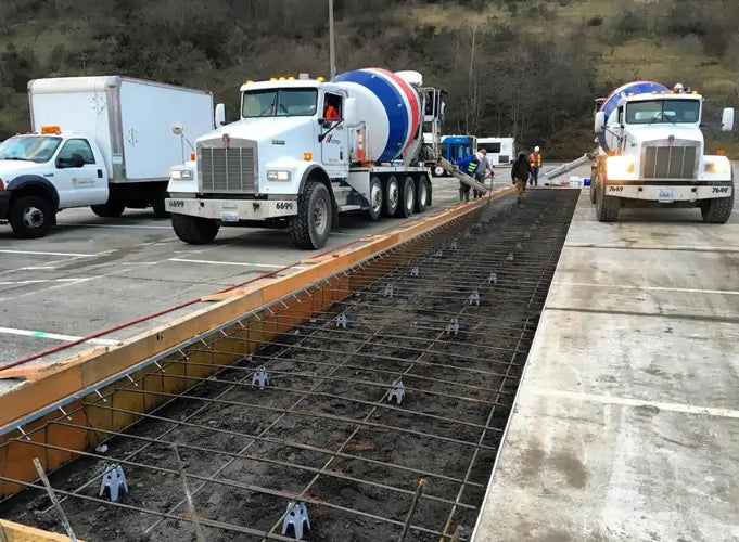 Heavy duty parking lot trench drain installation