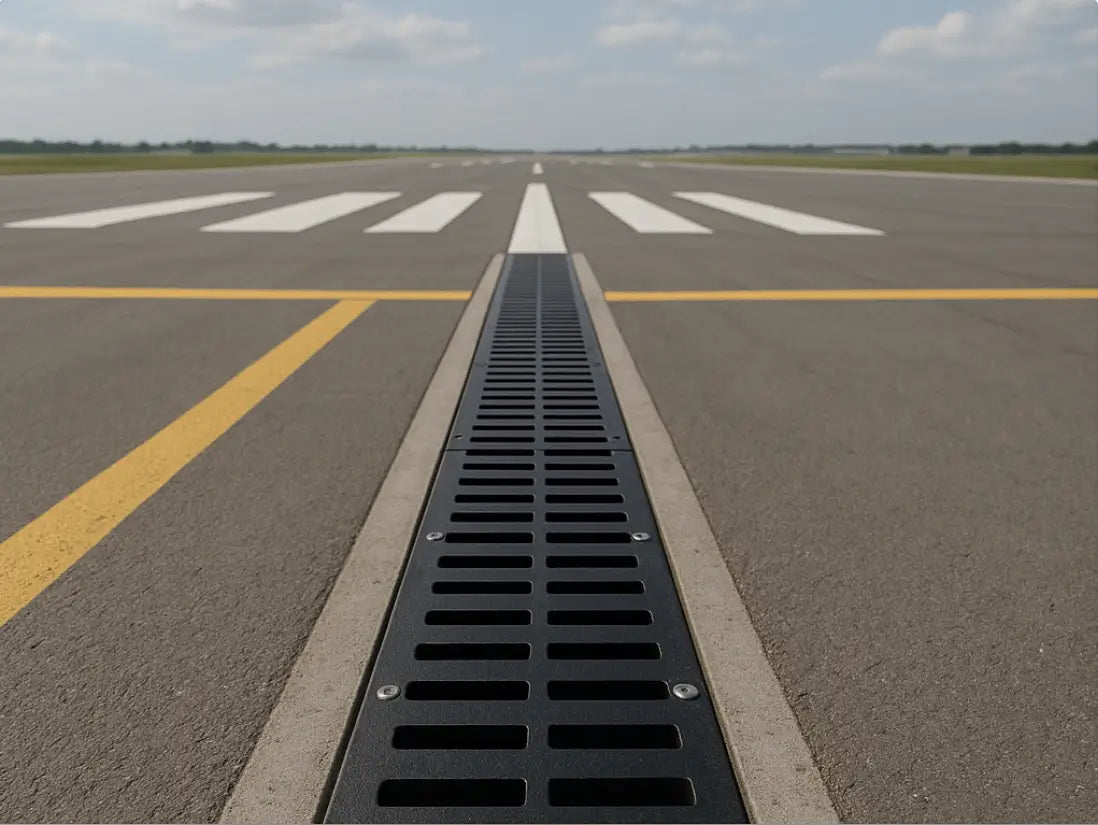 Air Force Base ductile iron bolted trench drain Leo grates