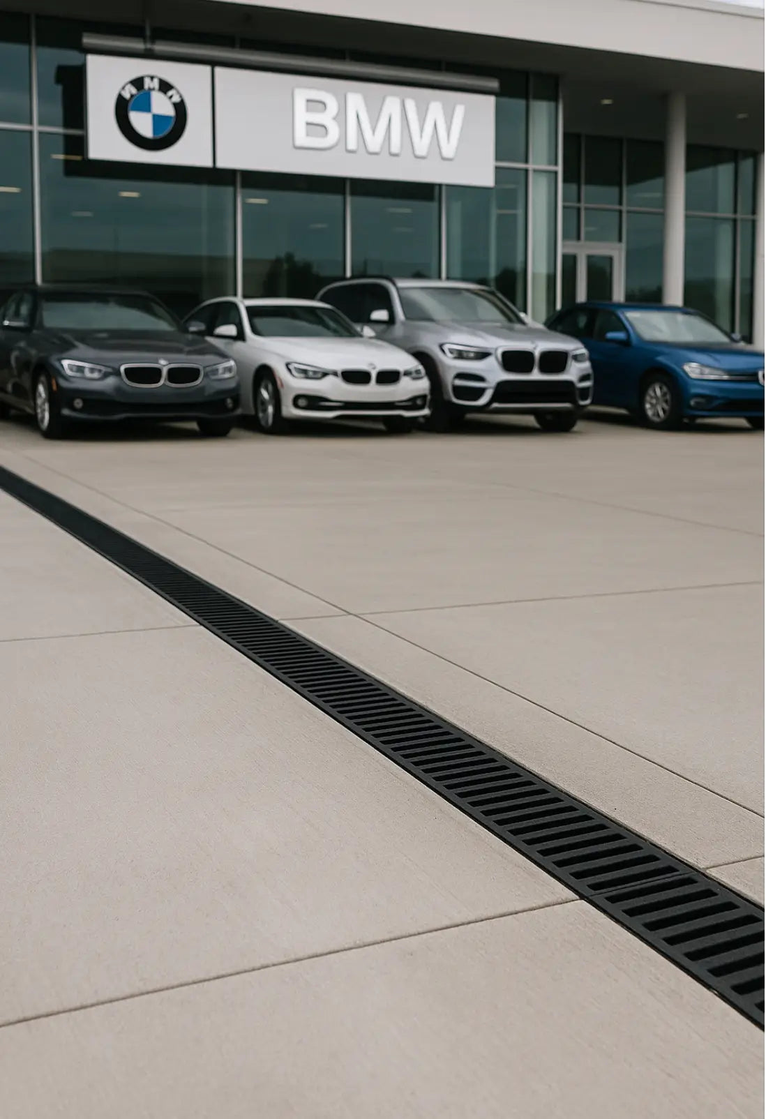Car dealership drainage system