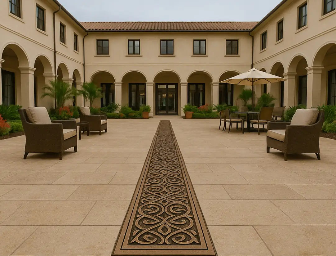 Courtyard patio decorative drainage system