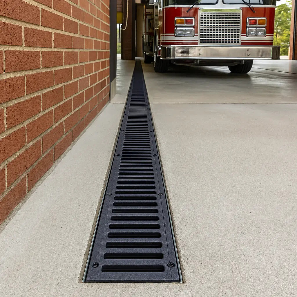 Fire station heavy duty pre sloped 6 inch trench drain