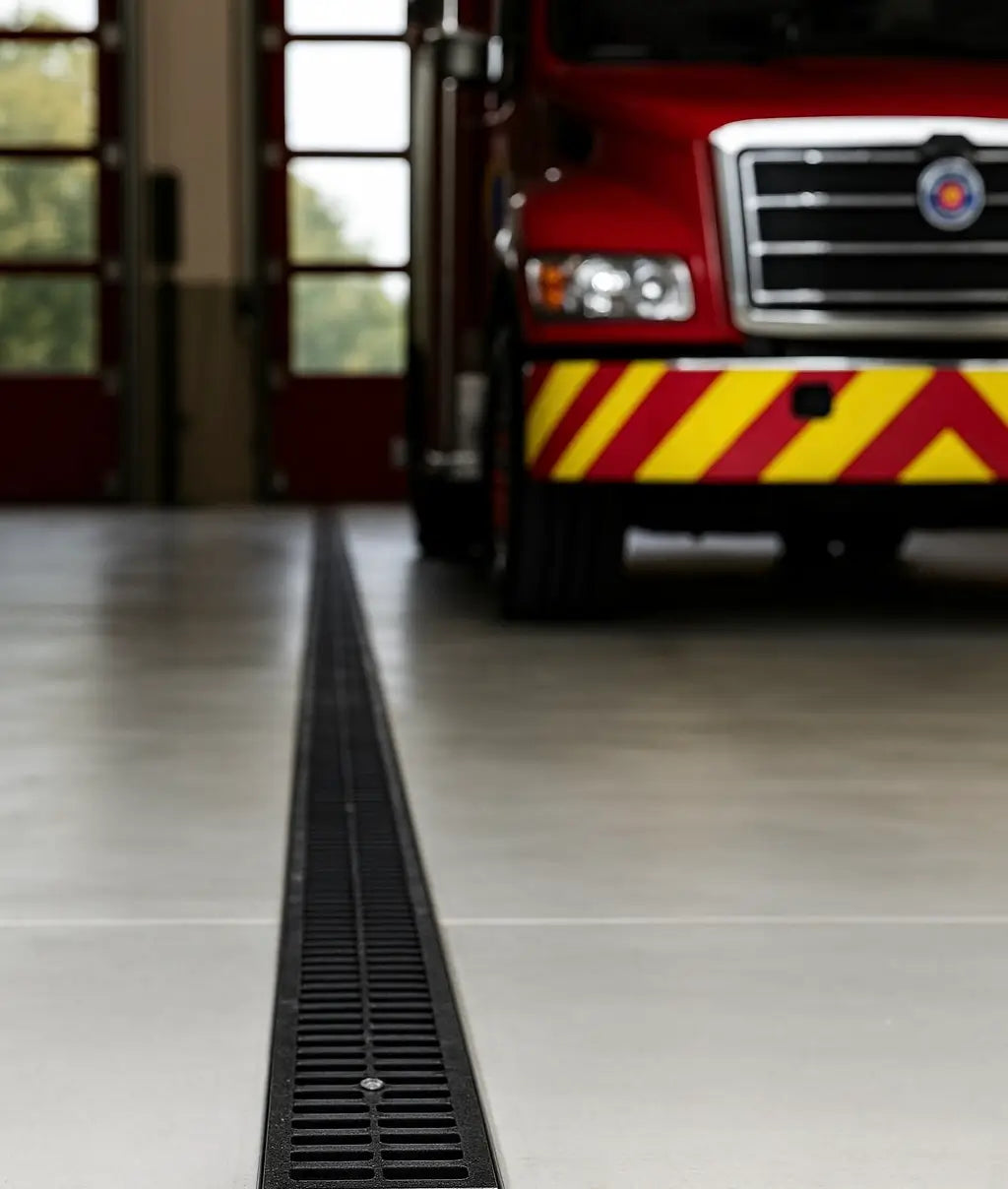 Fire station model 600 drainage system