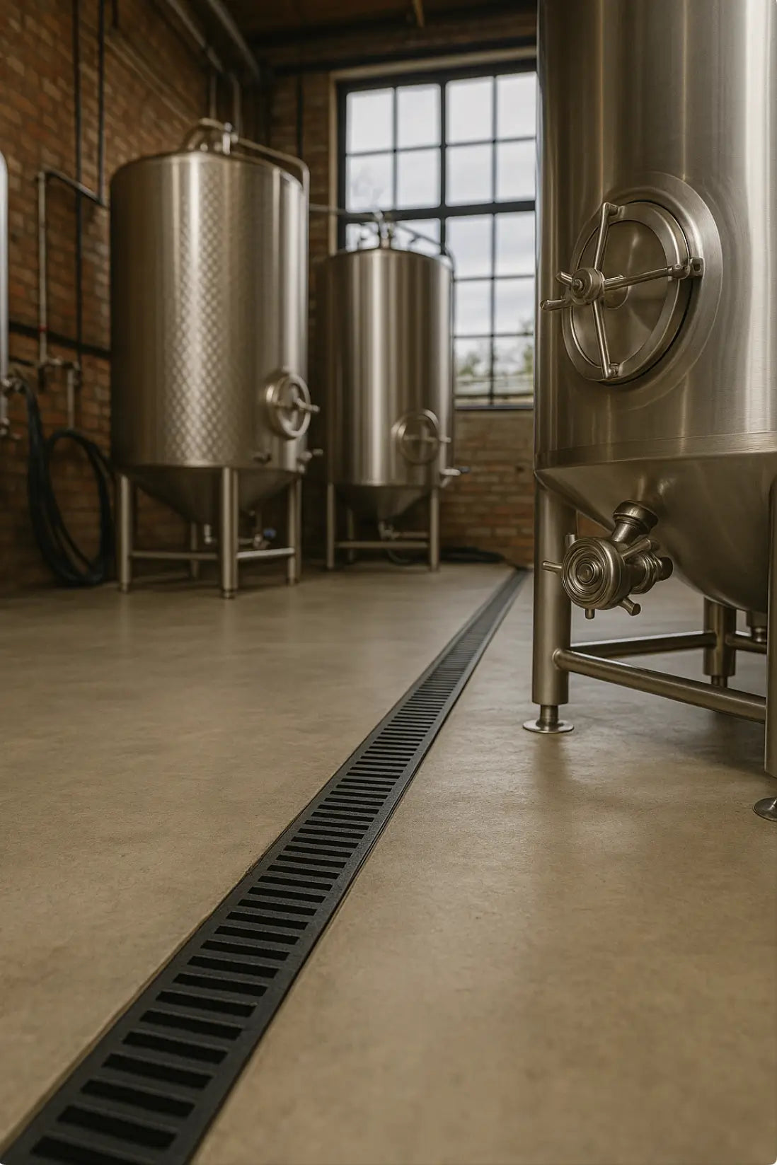 Food and beverage processing drainage system