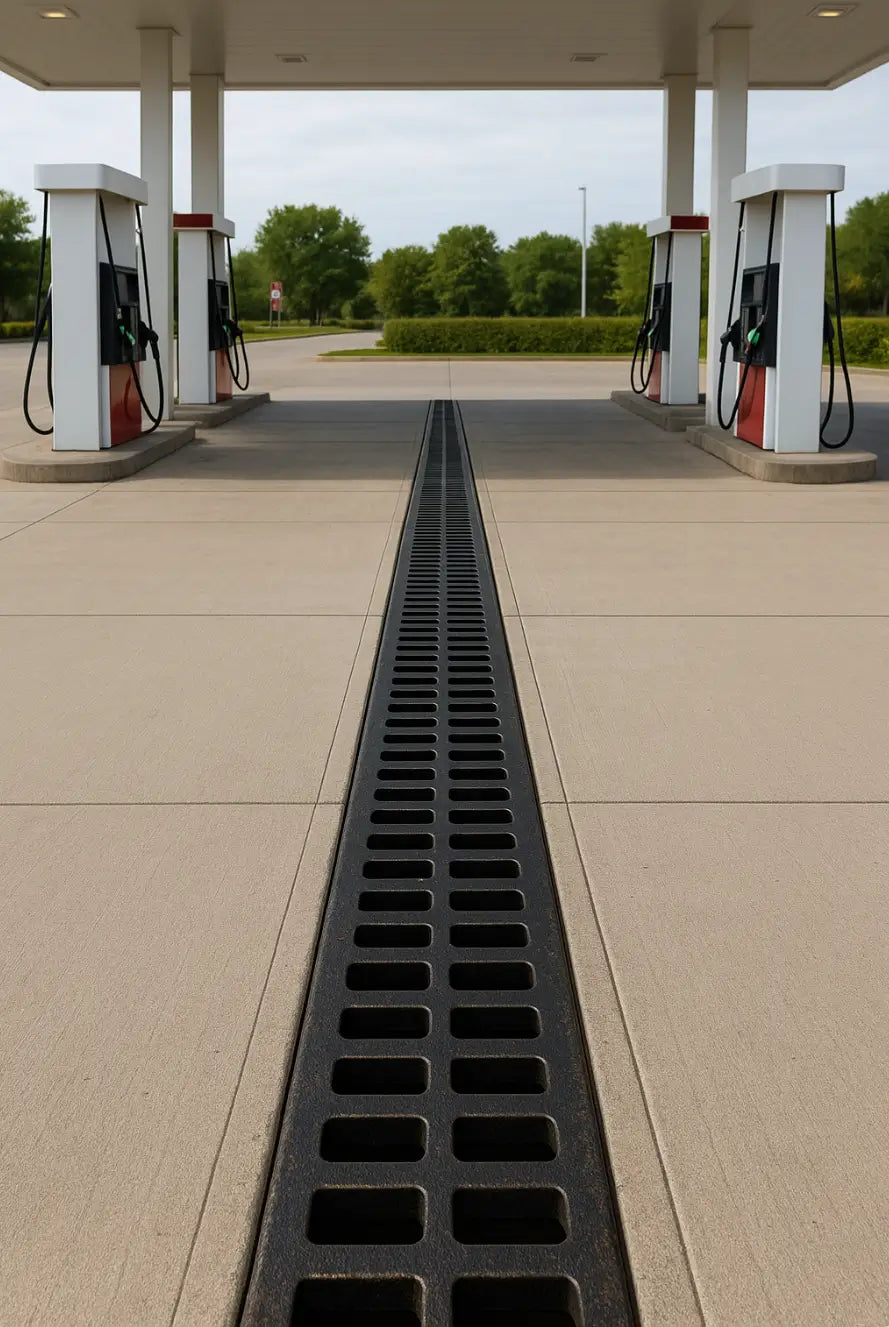 Gas station model linear drainage system 200
