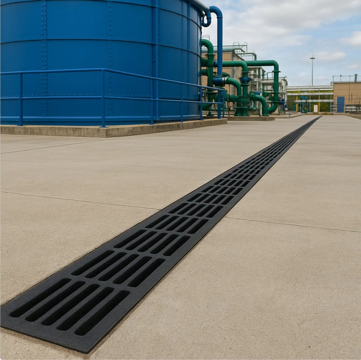 Municipal water treatment facility drainage three