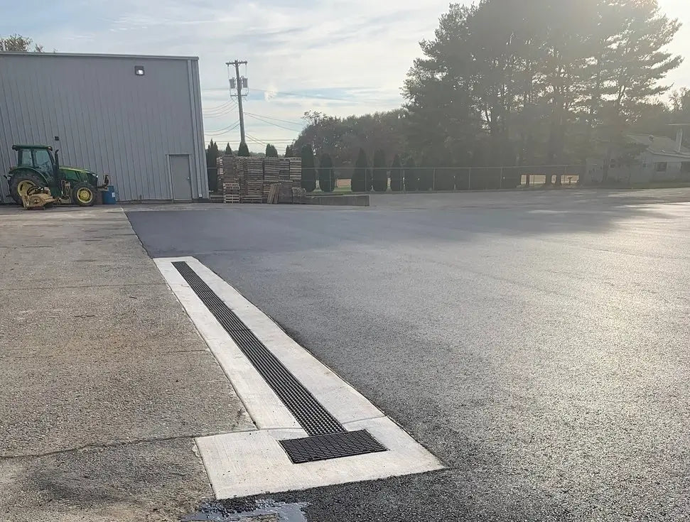 Trench Near Ramp Parking Structure & Parking Lot Trench Drains | Heavy-Duty Drainage ...