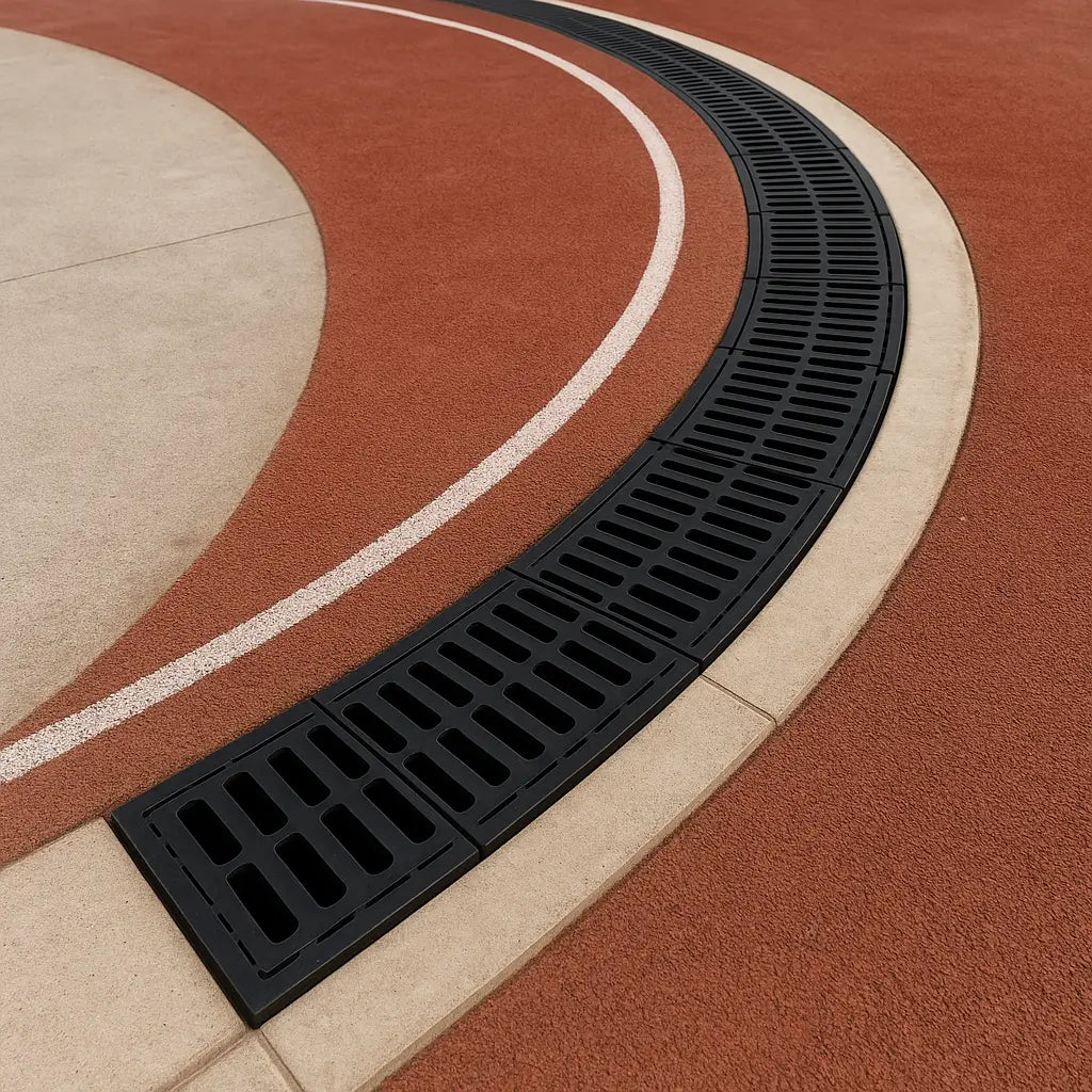 Track Model 600 pre sloped radius drainage